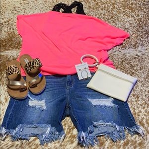 Cello high-Low Denim Shorts